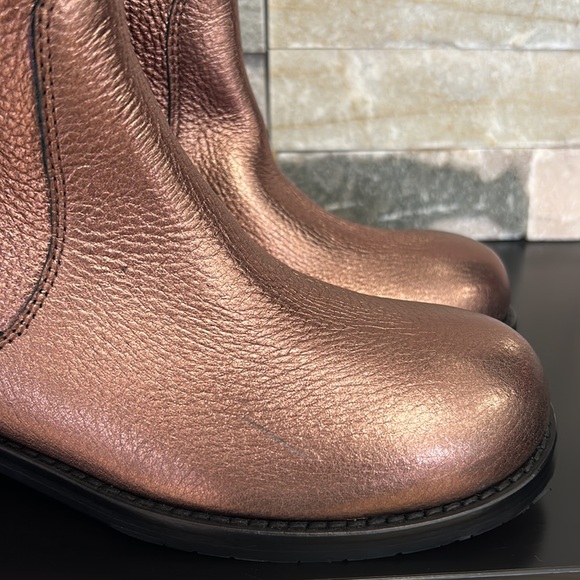 JIMMY CHOO Dondo Rosewood Grainy Calf Leather Biker Boots - Picture 8 of 12